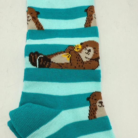 Kids Sock It To Me Junior Crew Socks - “My Otter Foot” - Size 1-5 (Age 7–10) - Picture 5 of 7